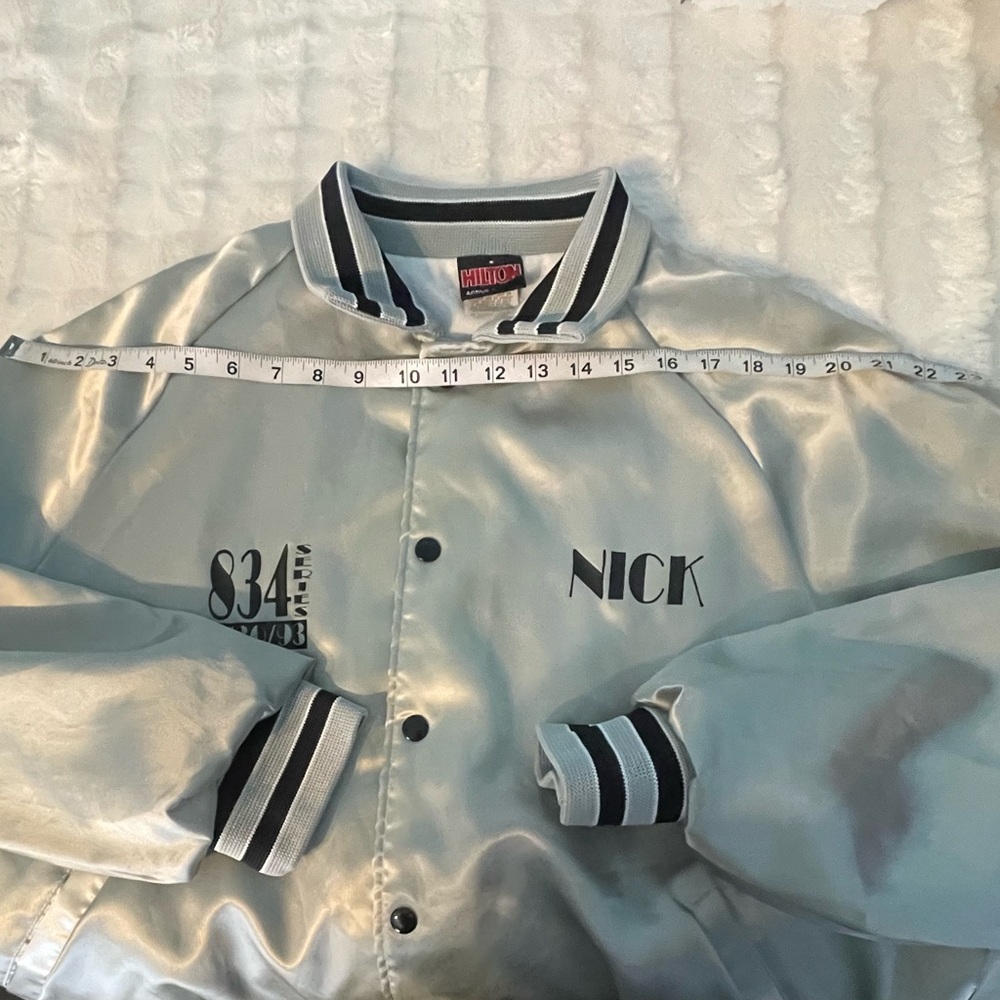 Vintage 80”Women's Satin Bomber Jacket - Silver🤍💎 - Picture 10 of 14